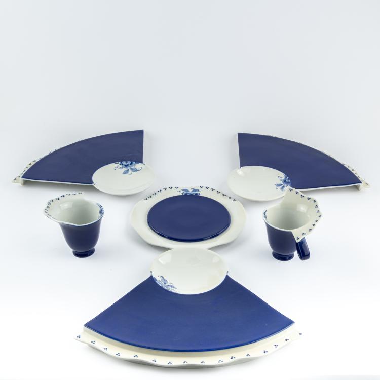 Bild 1 zu Objekt, Sechs Teile aus dem Service 'Albertine' 1989, Bořek &Scaron;&iacute;pek, Driade, Corsico; Porceleyne Fles, Delft, 179A 184