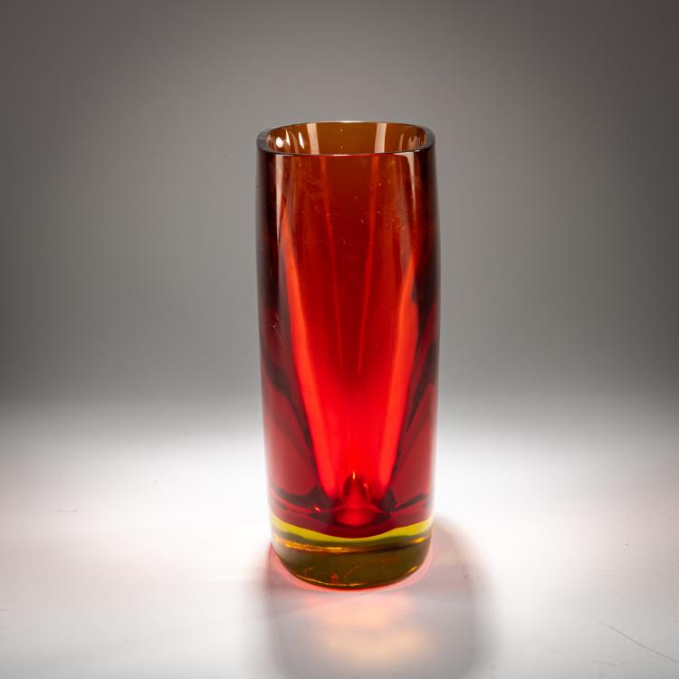 Bild 1 zu Objekt, Vase 'Sommerso rosso cinese - giallo', 1958, Flavio Poli, Seguso s.r.l., Murano, 181B 652