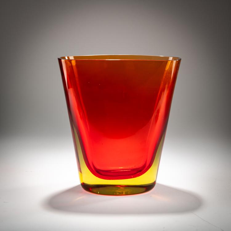 Bild 2 zu Objekt, Vase 'Sommerso rosso cinese - giallo', 1958, Flavio Poli, Seguso s.r.l., Murano, 181B 652