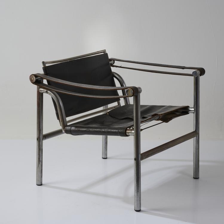 Hauptbild zu Objekt, Armlehnsessel 'LC 1', 1928 (Entwurf), Pierre Jeanneret,Charlotte Perriand,Le Corbusier Charles-&Eacute;douard Jeanneret-Gris, Weber, Heidi, Z&uuml;rich (zugeschrieben), 179A 49