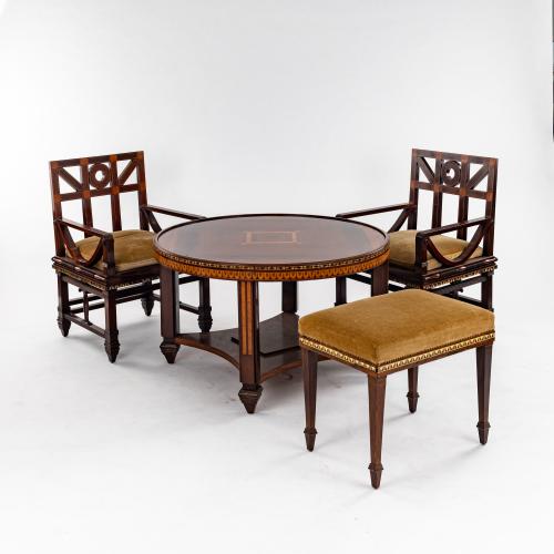 Four-piece furnishing from the reception room at the Third German Arts and Crafts Exhibition, Dresden, 1905/06