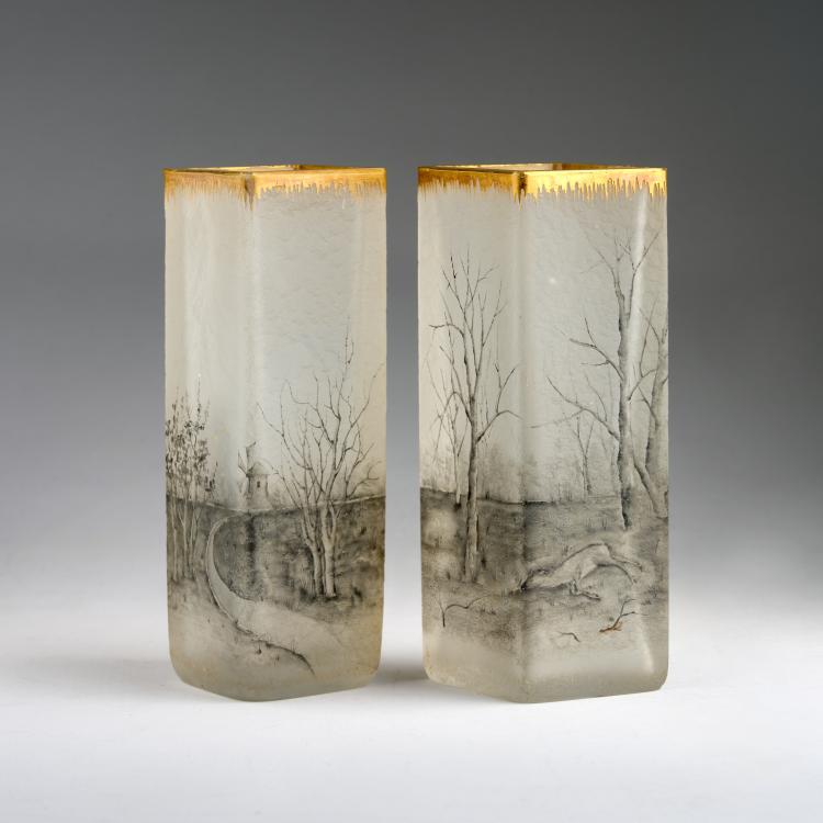 Bild 3 zu Objekt, Zwei Vasen 'Paysage Delft', um 1899, Daum Fr&egrave;res, Nancy, 180A 8