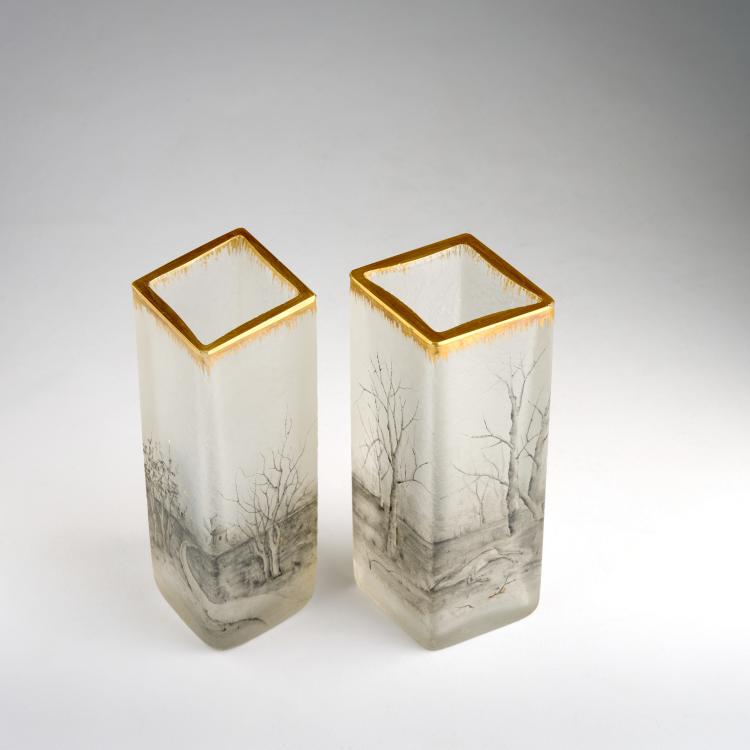 Bild 5 zu Objekt, Zwei Vasen 'Paysage Delft', um 1899, Daum Fr&egrave;res, Nancy, 180A 8