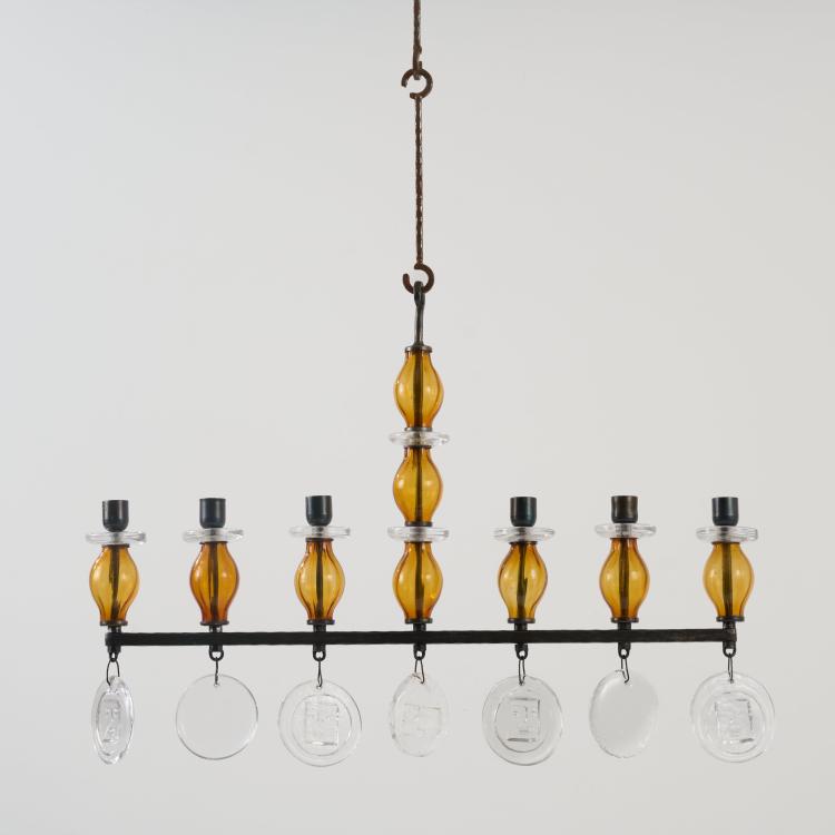 Hauptbild zu Objekt, Ceiling chandelier, 1960s, Erik H&ouml;glund, Kosta Boda, Boda, 181A 122