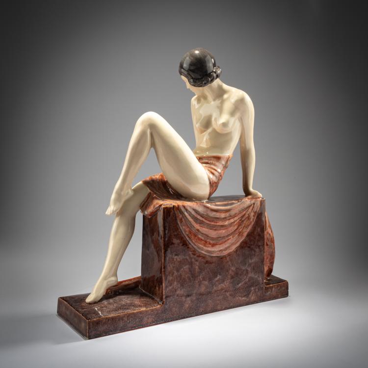 Bild 2 zu Objekt, Bather with greyhound, c. 1930, Marcel Guillard, Etling, Paris, 180A 310