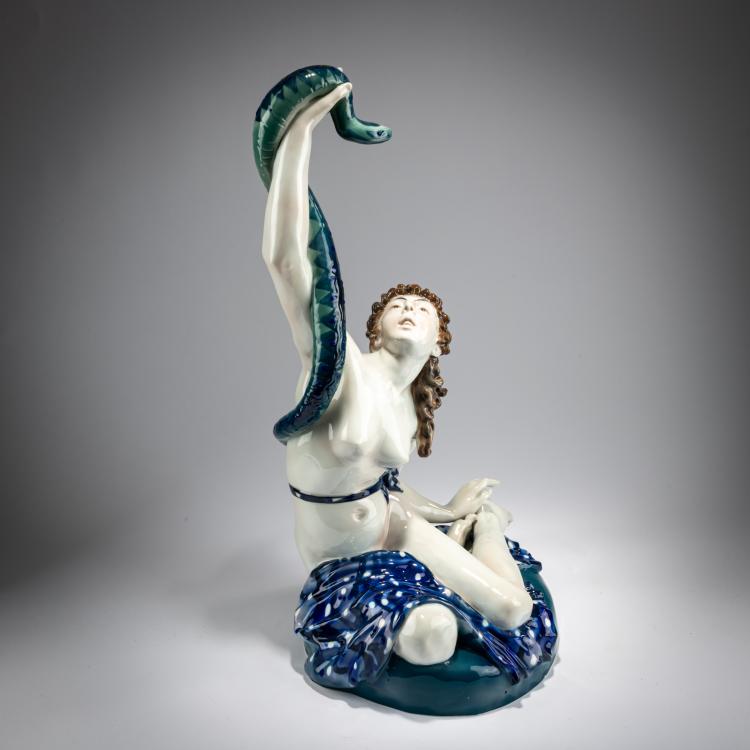 Bild 1 zu Objekt, 'Dancer with Snake', c. 1920, Anton B&uuml;schelberger, Ens, Karl, Volkstedt, 180A 255