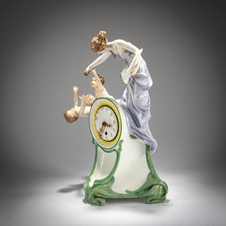 Bild 1 zu Objekt, 'Uhrgeh&auml;use mit vier Figuren', 1897, Konrad Hentschel, Meissen, KPM, 180A 262