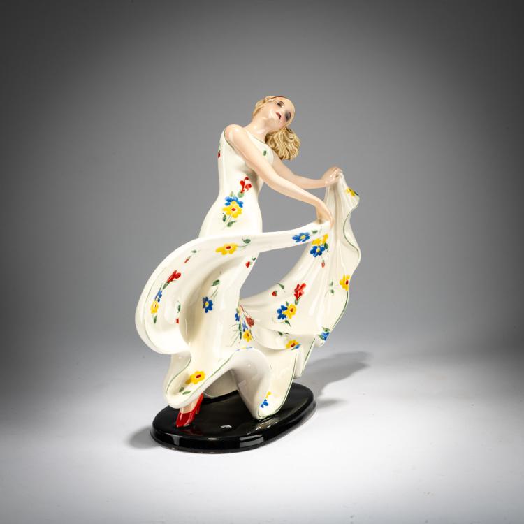 Bild 1 zu Objekt, 'T&auml;nzerin in schwungvoller drehender Bewegung', um 1935, Stephan Dakon, Goldscheider, Wien / Vienna, 180A 331