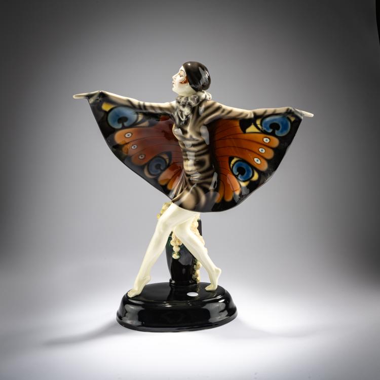 Hauptbild zu Objekt, 'Gefangener Vogel' (Niddy Impekhoven), um 1922, Josef Lorenzl, Goldscheider, Wien / Vienna, 180A 317