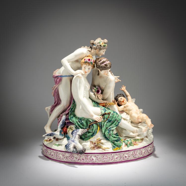 Hauptbild zu Objekt, 'Die Grazien, Amor entwaffnend', 1890, Emmerich Andresen, Meissen, KPM, 180A 261