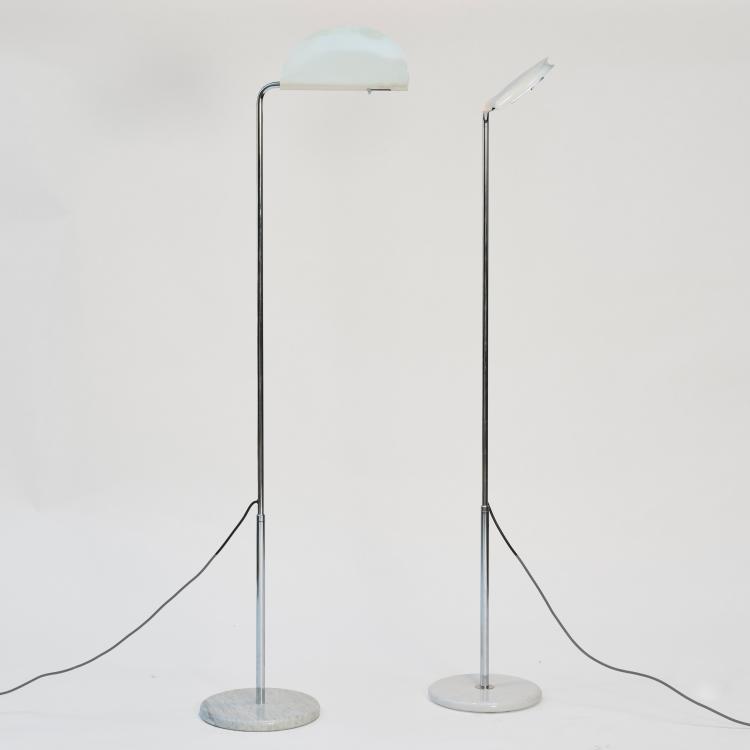 Bild 1 zu Objekt, Two floor lamps 'Mezzaluna', 1975 (design), Bruno Gecchelin, Blu Italia; Skipper, Mailand / Milan, 181A 433
