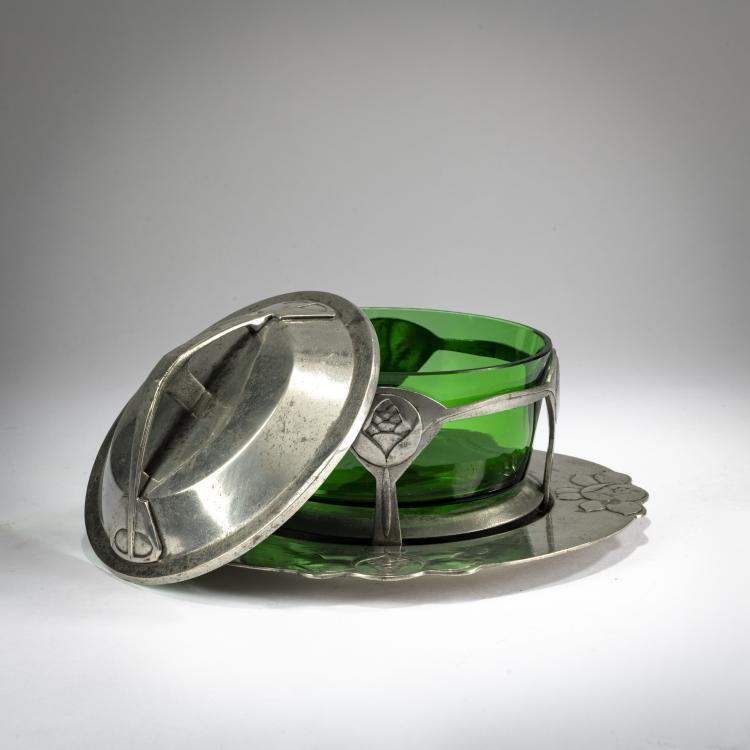 Bild 1 zu Objekt, Butter dish and plate, 1901, Joseph Maria Olbrich, Hueck, Eduard, L&uuml;denscheid, 180A 232