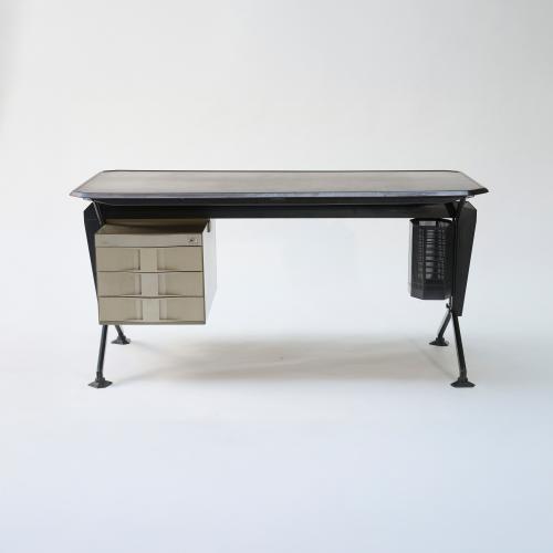Schreibtisch 'Arco' mit Papierkorb, 1963