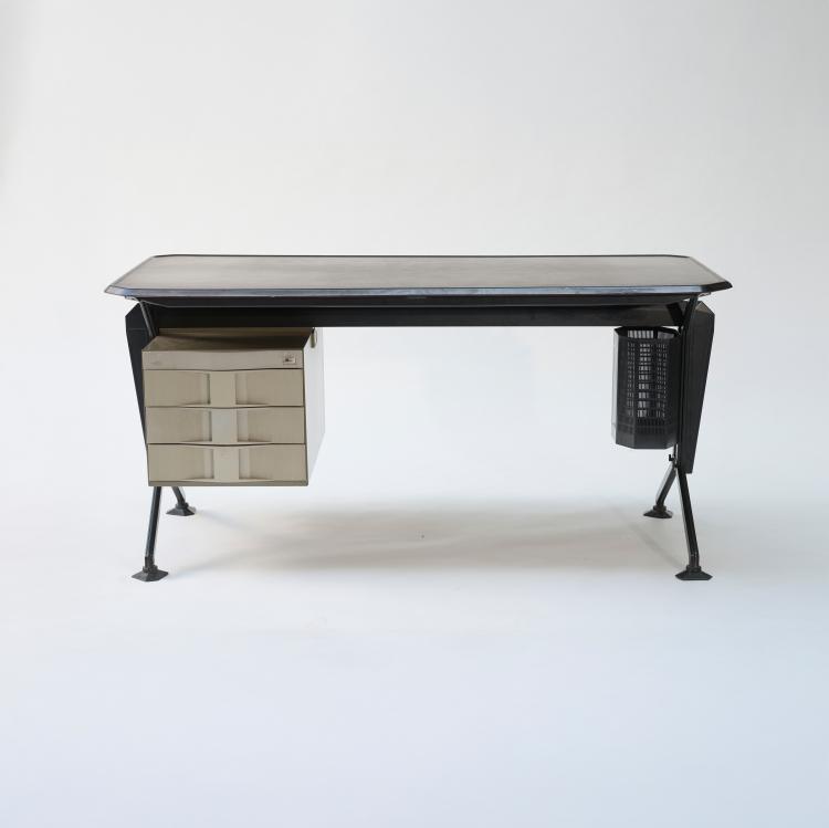 Hauptbild zu Objekt, Schreibtisch 'Arco' mit Papierkorb, 1963, Studio B.B.P.R., Olivetti, Ivrea, 181A 365