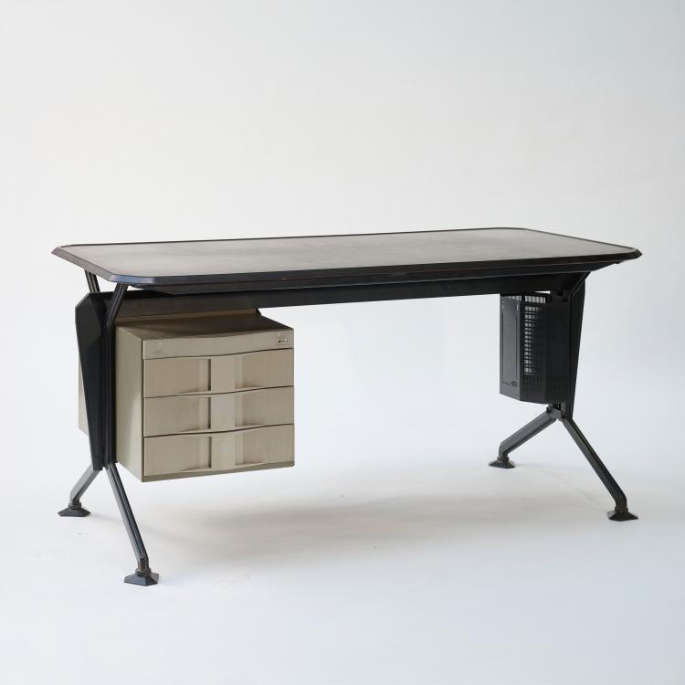 Bild 1 zu Objekt, Schreibtisch 'Arco' mit Papierkorb, 1963, Studio B.B.P.R., Olivetti, Ivrea, 181A 365