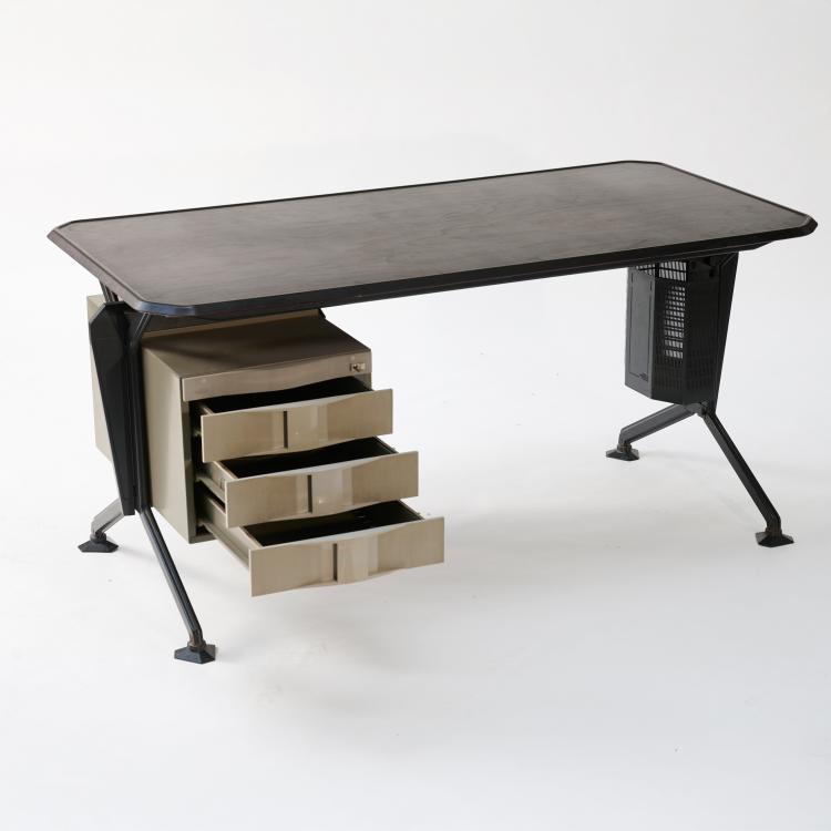 Bild 2 zu Objekt, Schreibtisch 'Arco' mit Papierkorb, 1963, Studio B.B.P.R., Olivetti, Ivrea, 181A 365