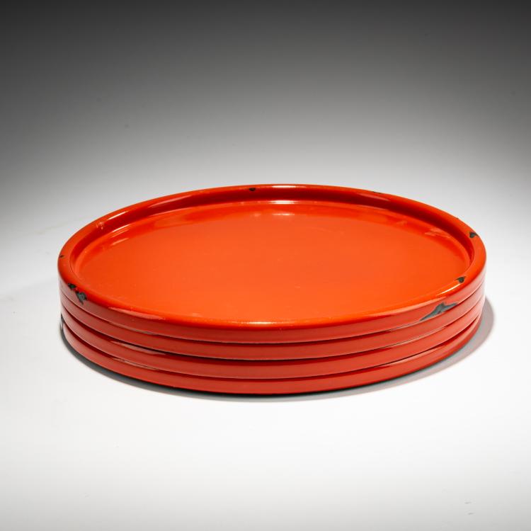 Bild 1 zu Objekt, Vier Tabletts, 1969 (Entwurf), Verner Panton, Emaillerie Corg&eacute;mont, Schweiz / Switzerland, 181A 401