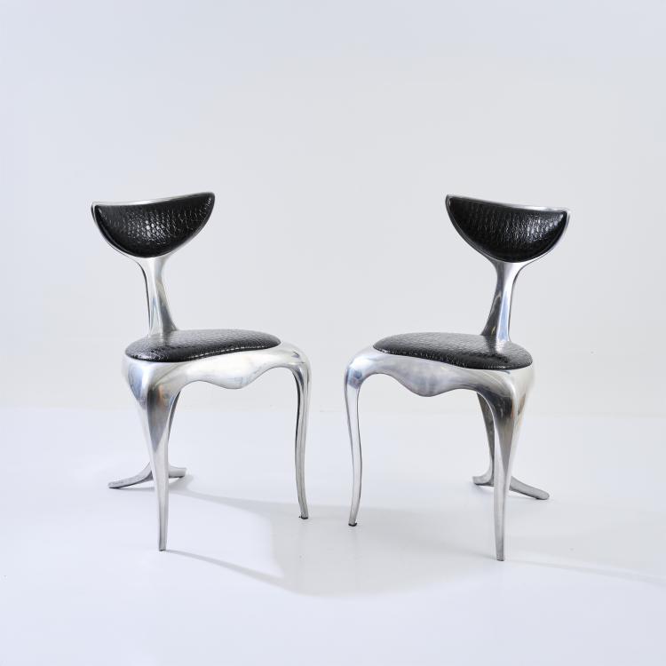 Bild 3 zu Objekt, Zwei St&uuml;hle 'Dolphin tail', 1990, Mark Brazier-Jones, Brazier Jones, Mark, Buckland, Buntingford, 181A 487