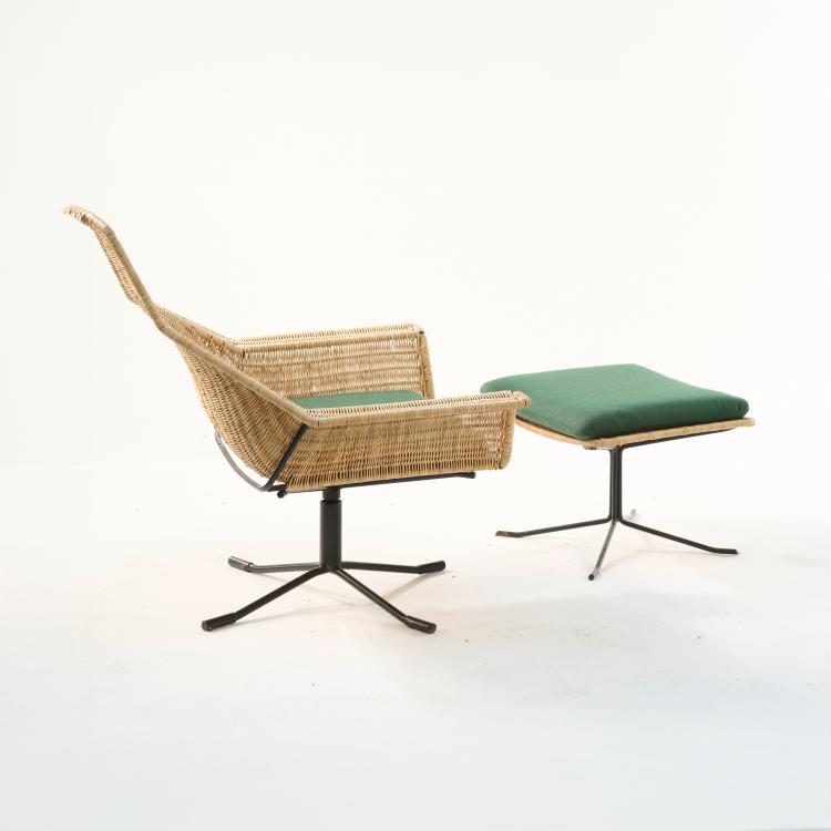 Bild 2 zu Objekt, Armchair with ottoman, c. 1957, Herta-Maria Witzemann (attributed), Wilde & Spieth, Esslingen (zug. / attr.), 181A 318