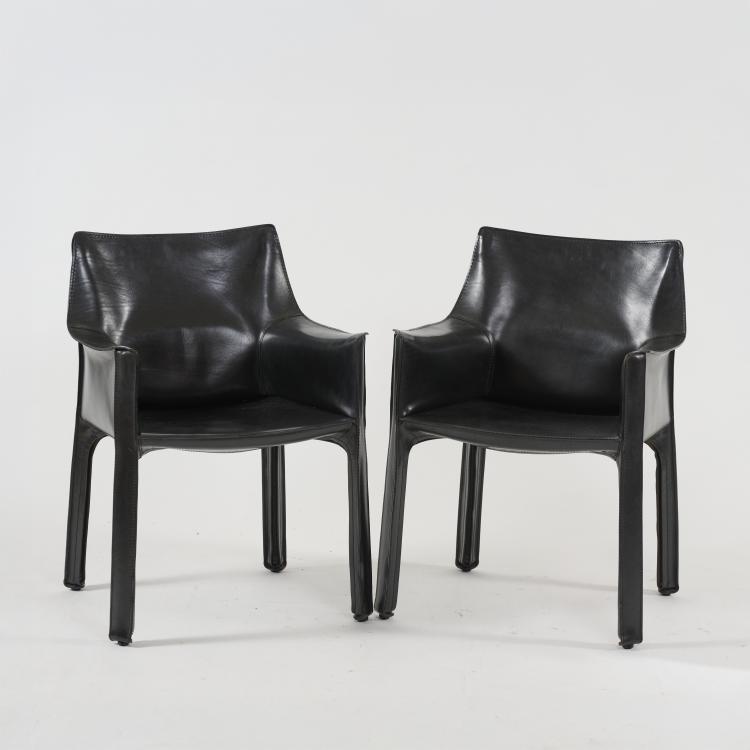 Hauptbild zu Objekt, Two armchairs 'Cab 413', 1977 (design), Mario Bellini, Cassina, Mailand, 180B 506