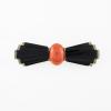 Art Deco 'Nœud Papillon' (Bow Tie) Brooch with Onyx and Coral