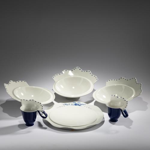 Six pieces from the 1989 'Albertine' service, 1989