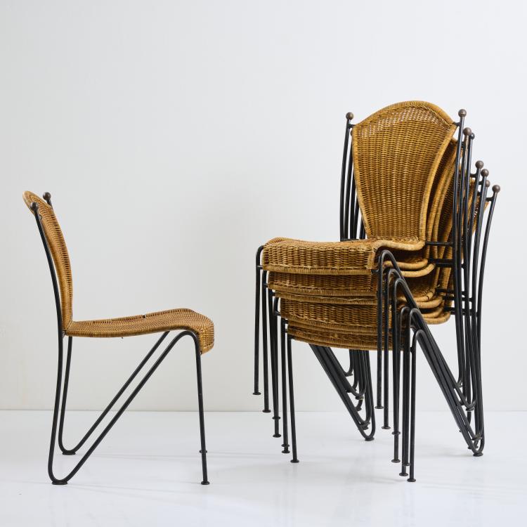 Bild 3 zu Objekt, Eight stacking chairs, 1960s, Frederick Weinberg, USA / US, 181A 371