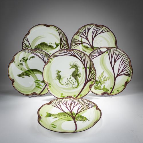 Six plates from the fish service 'Modern', 1899/1900