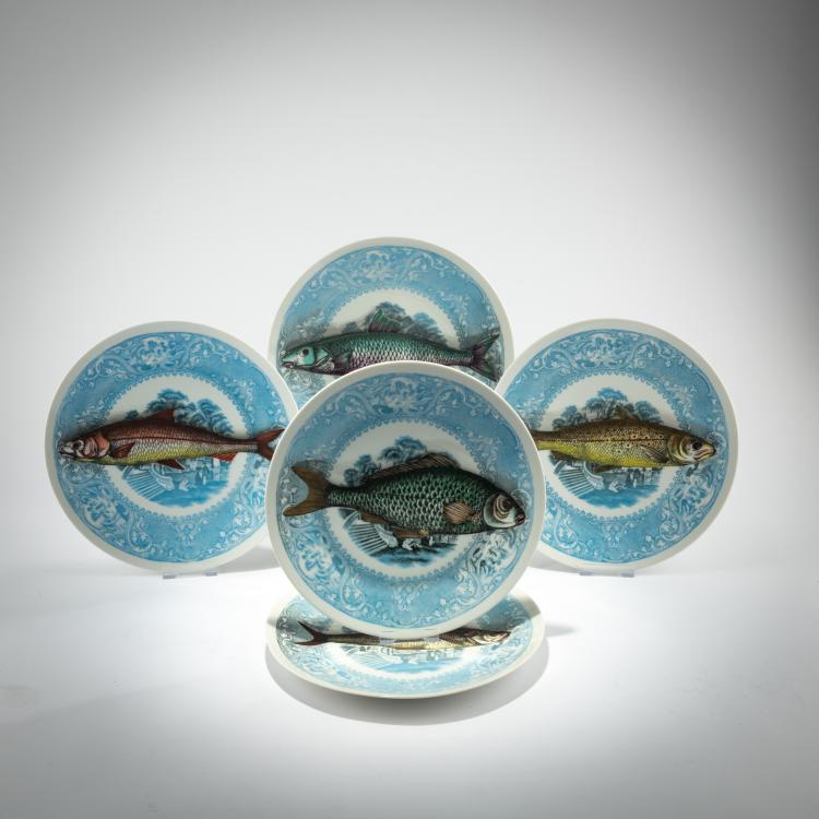 Bild 1 zu Objekt, Eleven plates from the 'Marinara, Piscibus' series, 1950s (design), Piero Fornasetti, Fornasetti, Mailand/Milan, 181A 340