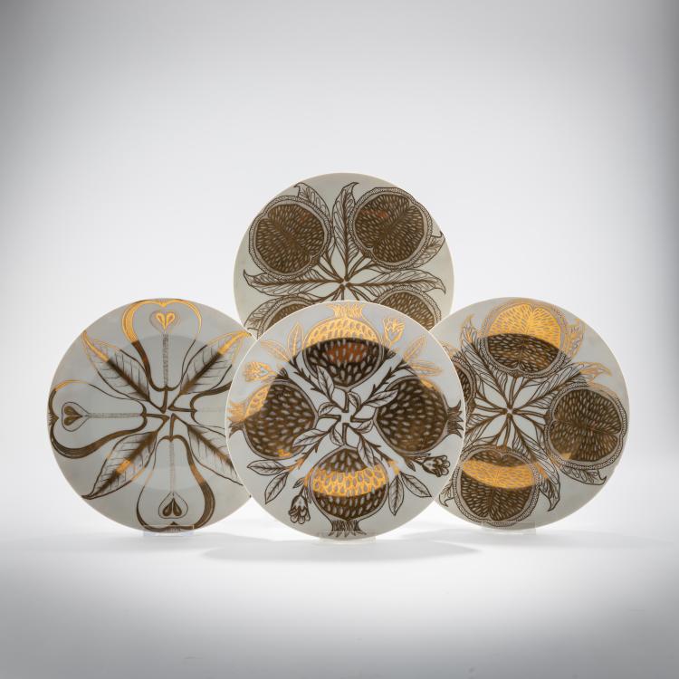 Bild 1 zu Objekt, Four plates '4 Frutti', 1960s (design), Piero Fornasetti, Fornasetti, Mailand, 181A 344