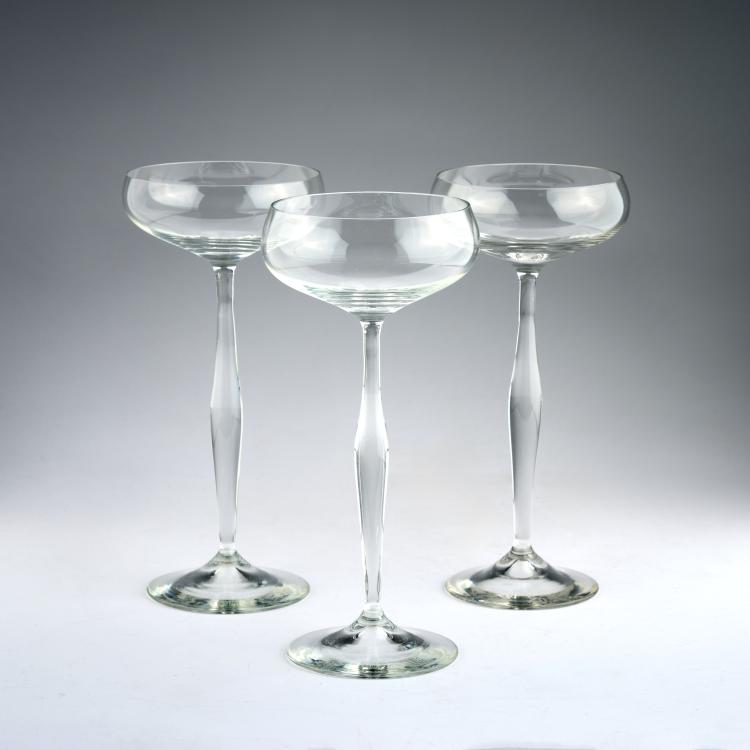 Bild 1 zu Objekt, Three champagne glasses, 1899, Peter Behrens, Poschinger, Benedikt von, Oberzwieselau, 180B 405