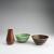 Vase und zwei Schalen, um 1950