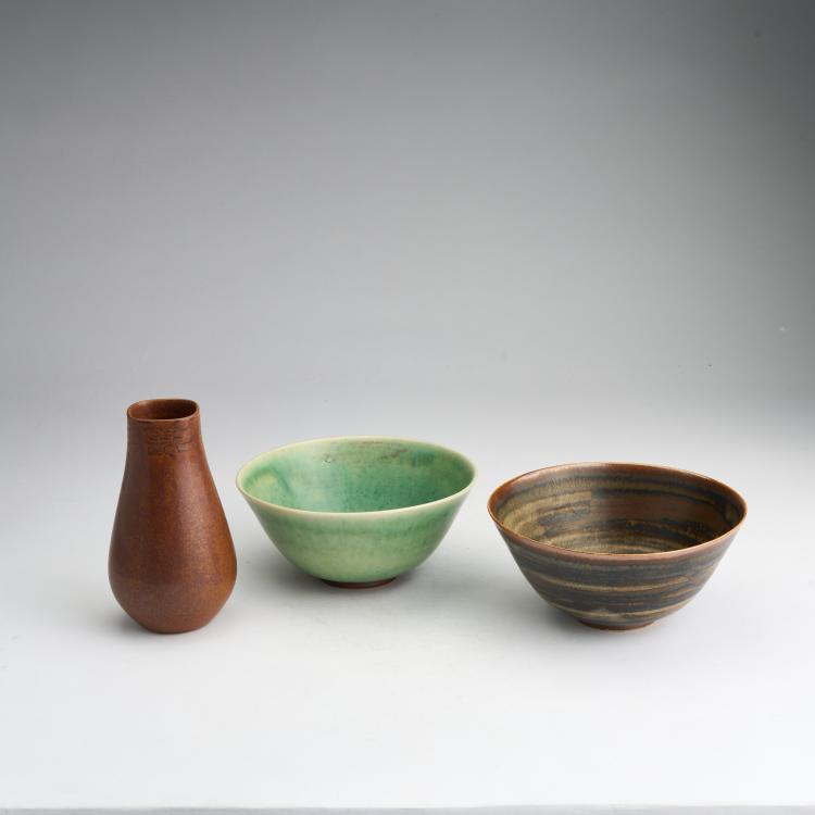 Bild 2 zu Objekt, Vase und zwei Schalen, um 1950, Saxbo Stent&ouml;j, Herlev, 181A 65