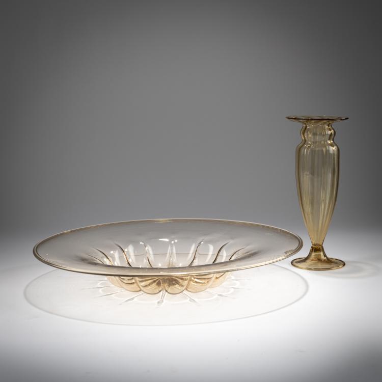 Bild 1 zu Objekt, Small vase and bowl 'Costolato', 1921/22, Vittorio Zecchin, Venini, Murano, 181B 540
