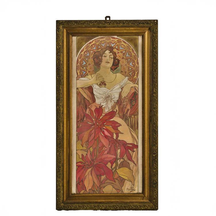 Bild 1 zu Objekt, Study for a poster, 'Rubies' from the 'Precious Stones' series, 1900, Alphonse Mucha, 180A 142