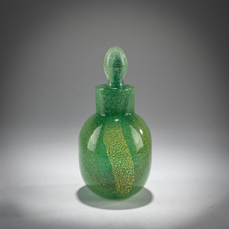 Hauptbild zu Objekt, Flacon 'Sommerso a bollicine', 1934-36, Carlo Scarpa, Venini, Murano, 181B 551