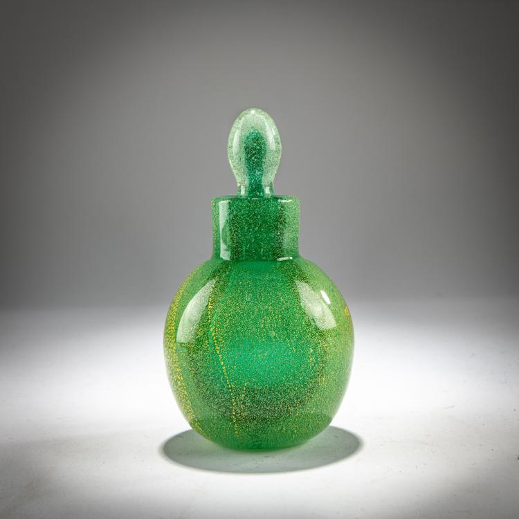 Bild 1 zu Objekt, Flacon 'Sommerso a bollicine', 1934-36, Carlo Scarpa, Venini, Murano, 181B 551