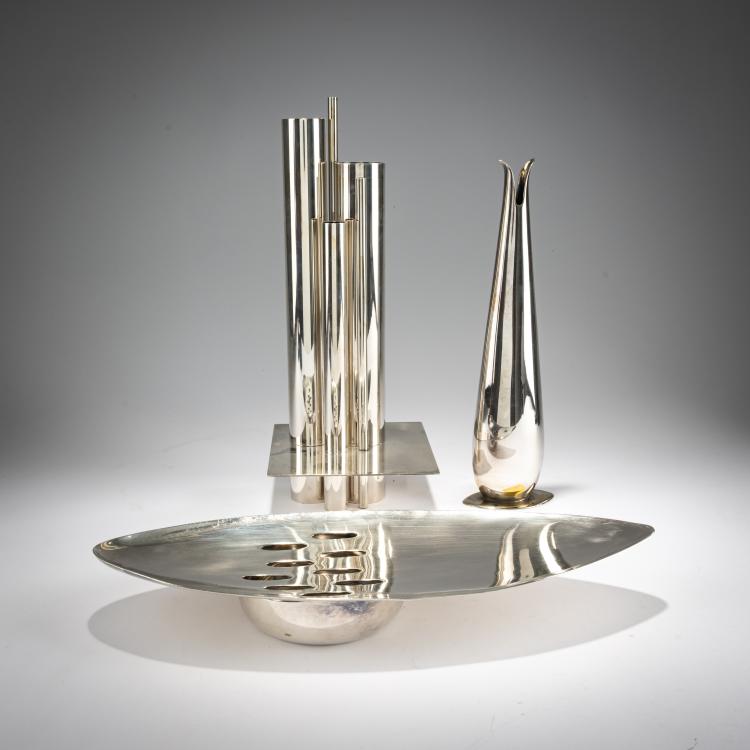 Hauptbild zu Objekt, Vase and rose vase, 1955-60, Lino Sabattini,Jacques Sitoleux, Christofle, Paris, 181A 95