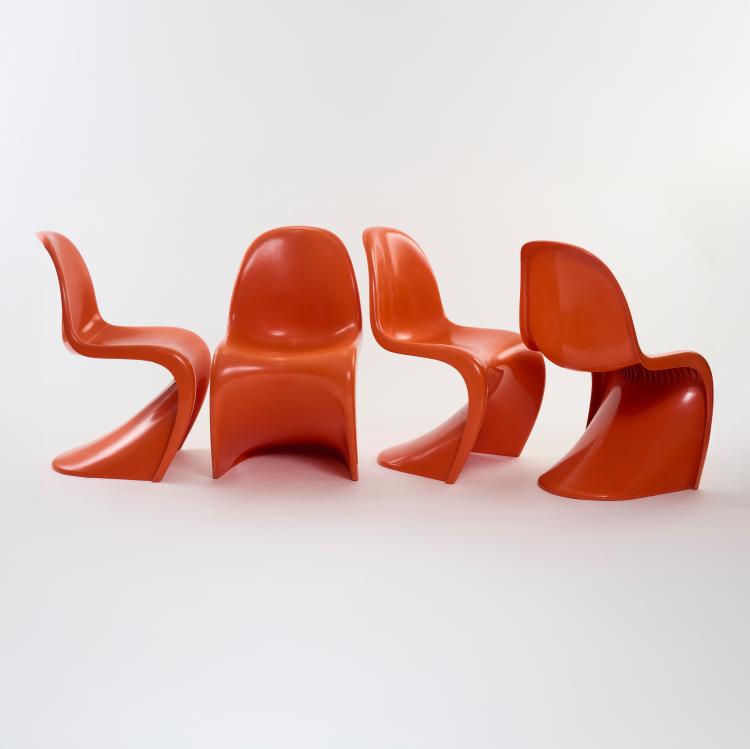 Bild 1 zu Objekt, Vier 'Panton chairs', 1962/67, Verner Panton, Herman Miller Fehlbaum Production, Weil am Rhein., 181A 232