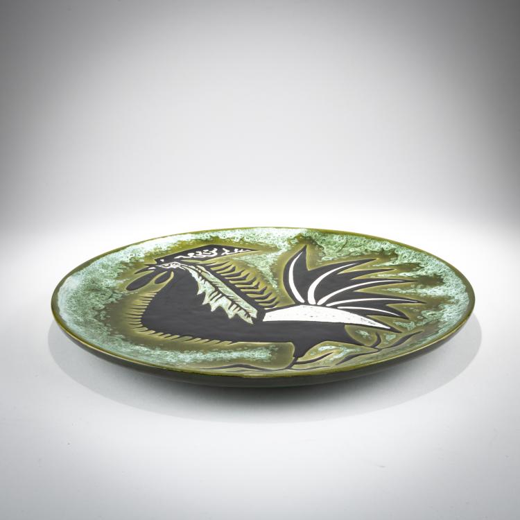 Bild 1 zu Objekt, Decorative plate 'Coq', 1950s, Jean Lur&ccedil;at, Sant-Vicens, Perpignan, 181A 64