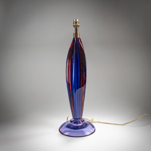 Lamp base 'Sommerso blu rubino', 1953