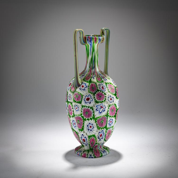 Bild 1 zu Objekt, Small 'Millefiori' vase with handles, c. 1903, Toso, Fratelli, Murano, 181B 537
