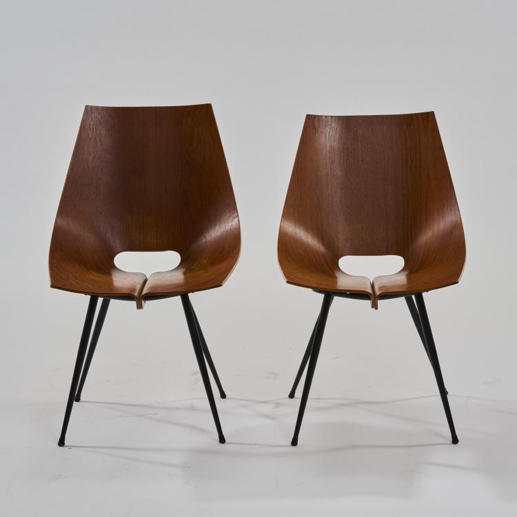 Bild 1 zu Objekt, Two chairs, c. 1955, Carlo Ratti, Industria Legni Curvati, Lissone (zug. / attr.), 181A 299