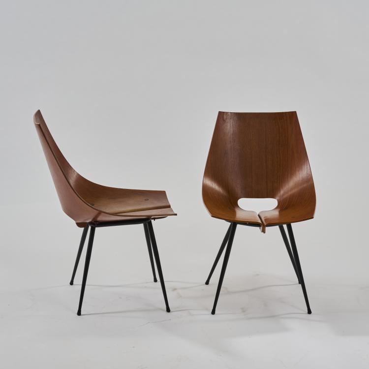 Bild 4 zu Objekt, Two chairs, c. 1955, Carlo Ratti, Industria Legni Curvati, Lissone (zug. / attr.), 181A 299