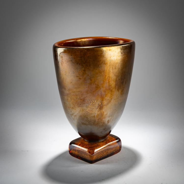Bild 1 zu Objekt, Footed vase 'Ambre e Oro', 1940, Alfredo Barbini, V.A.M.S.A., Murano, 181B 584