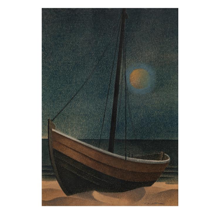 Hauptbild zu Objekt, Boat on the beach, c. 1930, Konrad Adolf Lattner, 181C 729