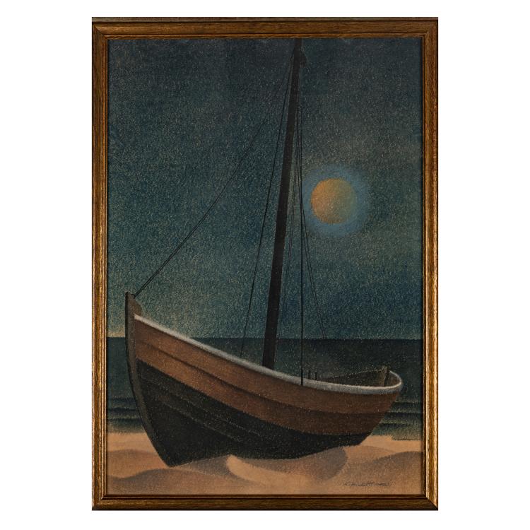 Bild 1 zu Objekt, Boat on the beach, c. 1930, Konrad Adolf Lattner, 181C 729