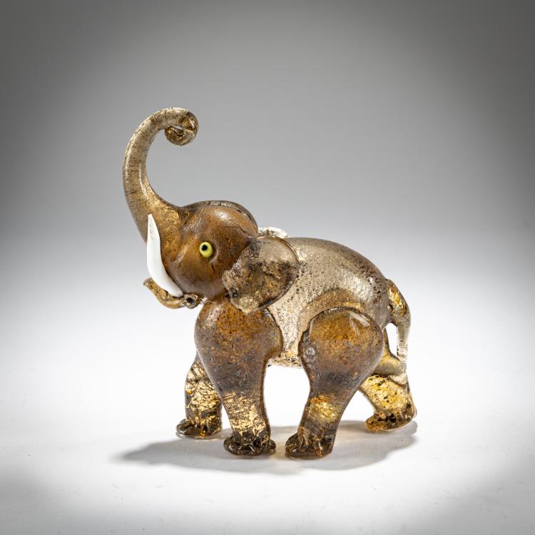 Hauptbild zu Objekt, Small elephant 'Elefante', 1930s, Toso, Fratelli, Murano, 181B 564