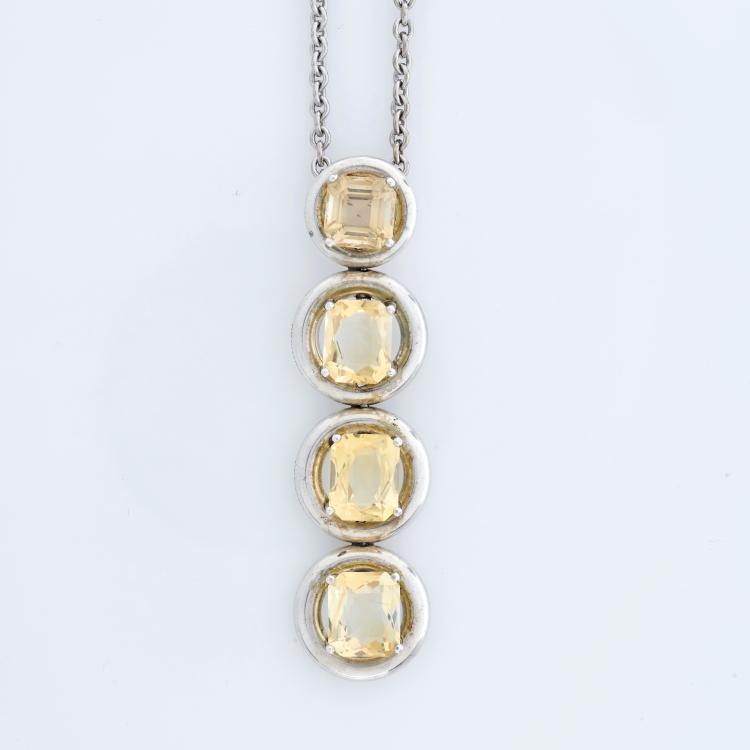 Hauptbild zu Objekt, Kettenanh&auml;nger verziert mit Citrinen, 1990er &ndash; 2000er Jahre, Herm&egrave;s, Paris, 180C 788