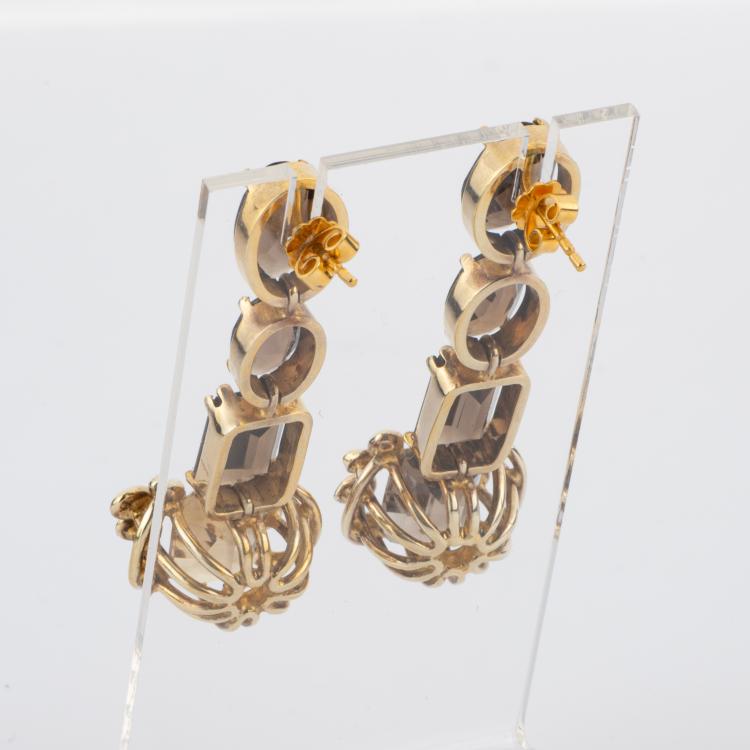 Bild 2 zu Objekt, Vintage Ohrgeh&auml;nge mit Rauchquarz, 1980er Jahre, 180C 773